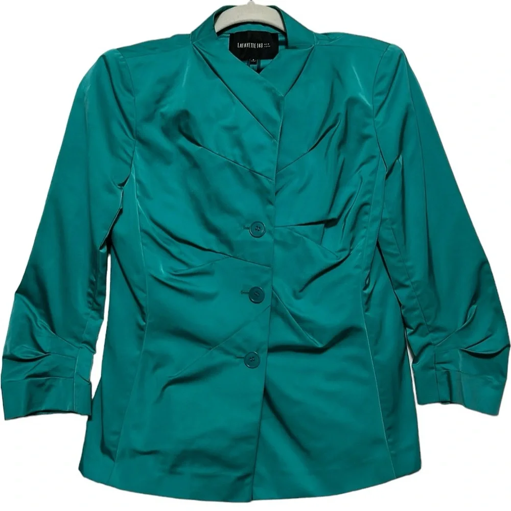 Lafayette 148 New York Women’s Teal Blazer Jacket Size 6 - Picture 1 of 7